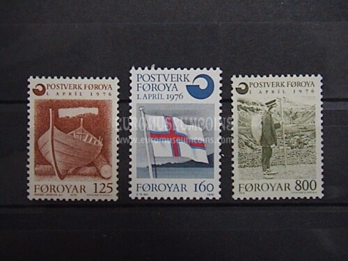 1976 Faroer Indipendenza Postale 3v