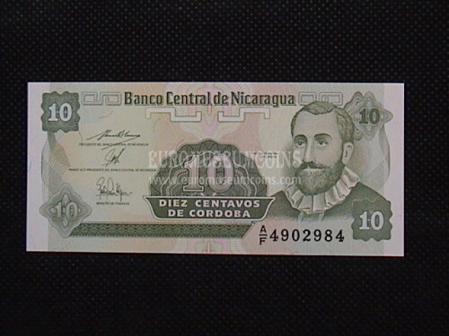 10 Centavos Banconota emessa dal Nicaragua 1991