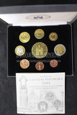 2004 Lettonia serie prova euro coins  