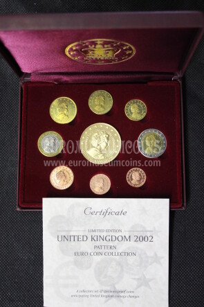 2002 United Kingdom serie prova euro coins  
