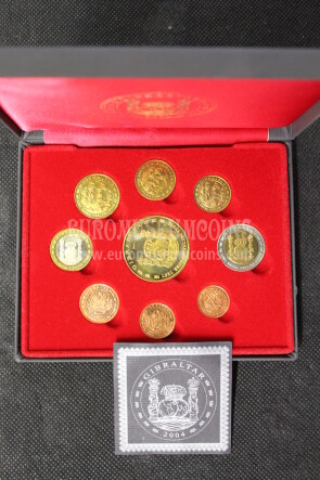 2004 Gibilterra serie prova euro coins
