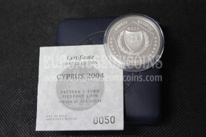 2004 Cipro 5 Euro in argento piedfort prova pattern