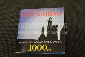 1997 San Marino 1000 Lire Leone Araldico in folder