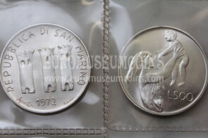 1972 San Marino 500 Lire Maternità in argento