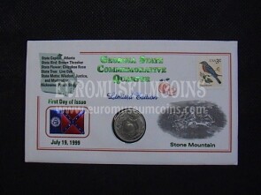 1999 Stati Uniti U.S.A. FDC Georgia con quarto di dollaro commemorativo