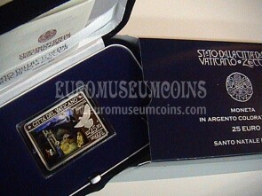 2022 Vaticano 25 euro Natale moneta in argento Proof colorata