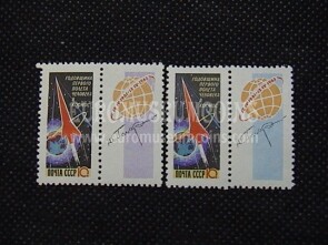 1962 U.R.S.S.francobolli Volo Spaziale di Gagarin 2 valori  