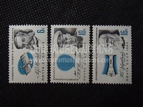 1963 U.R.S.S. Tecnici dell'Aeronautica serie francobolli 3 valori